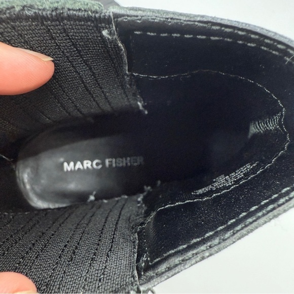 Marc Fisher Marela Black Leather Ankle Boots - Picture 7 of 9